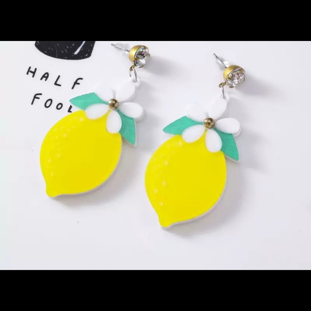 Lemon fashion earrings